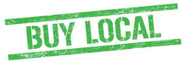 Yeşil grungy dikdörtgen damga işareti üzerinde BUY LOCAL metin.