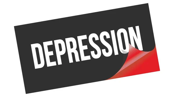 Teks Depresi Yang Ditulis Pada Stempel Stiker Merah Hitam — Stok Foto