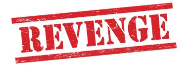 Kırmızı grungy vintage kauçuk damga üzerinde REVENGE metin.