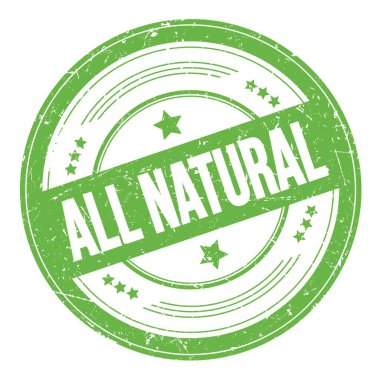 Tüm NATURAL metin yeşil yuvarlak grungy doku damgası.