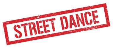 STREET DANCE Kırmızı grungy dikdörtgen mühür işareti.