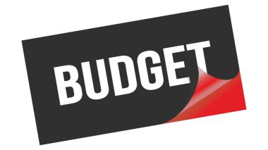 Bütçe metni siyah kırmızı etiket damgası üzerine yazıldı.
