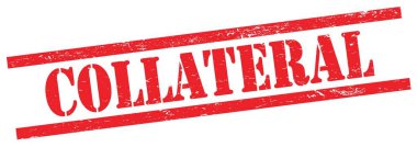 Kırmızı grungy dikdörtgen vintage damga üzerinde COLLATERAL metin.
