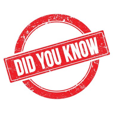 Kırmızı pasaklı, yuvarlak, vintage damgalı metni biliyor muydun?.