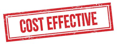 Kırmızı grungy vintage dikdörtgen damgası üzerinde Maliyet Verimliliği metni.