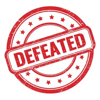 Mağlup olmuş kelime kırmızı, pis, yuvarlak damgalı. 