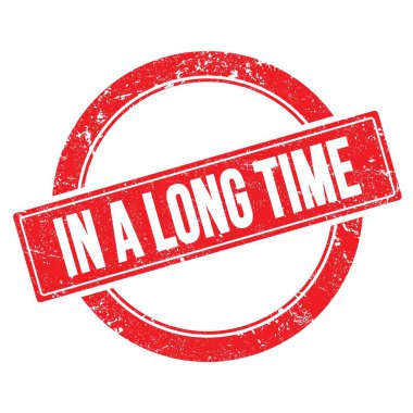 Kırmızı grungy round vintage pulu üzerinde uzun bir Time metni.