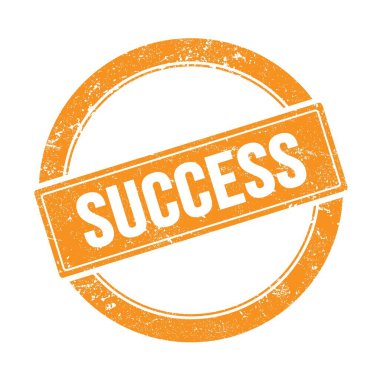 Turuncu grungy yuvarlak vintage pullu SUCCESS metin.