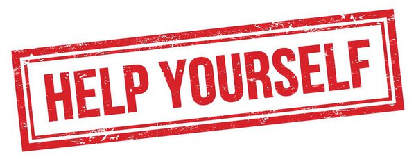 ПОМОГИТЕ себе текст на красной гигантской винтажной марке прямоугольника.