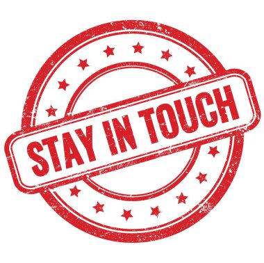 Kırmızı, eski, pasaklı, yuvarlak, lastik damgalı Dokunmatik Metinde Kal.