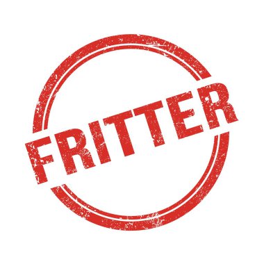 Kırmızı grungy vintage yuvarlak damgalı FRITTER metin.