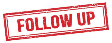 Kırmızı grungy vintage dikdörtgen damgalı FOLLOW UP metin.
