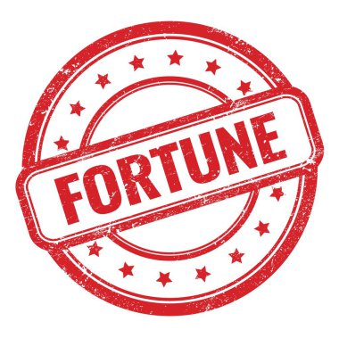 Kırmızı grungy vintage lastik damgalı FortTUNE metni.