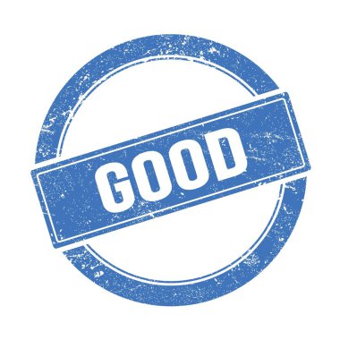 Mavi grungy yuvarlak vintage pul iyi metin.