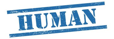 Mavi grungy vintage kauçuk damga üzerinde İNSAN metin.