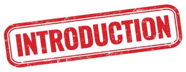 Kırmızı grungy vintage dikdörtgen damgalı INTRODUCTION metin.
