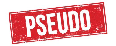 Kırmızı grungy dikdörtgen damga işareti üzerinde PSEUDO metni.