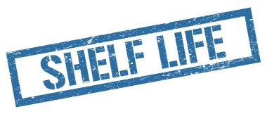 SHELF HAYAT mavi grungy dikdörtgen mühür işareti.