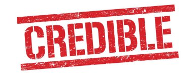 Kırmızı grungy dikdörtgen damga işareti üzerinde CREDIBLE metin.