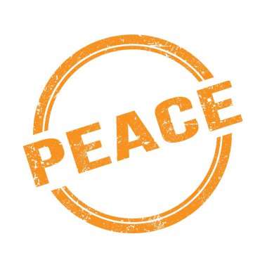 Turuncu grungy vintage yuvarlak damgalı barış metni.