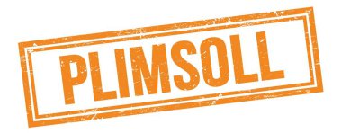 Turuncu grungy vintage dikdörtgen damgalı PLIMSOLL metin.
