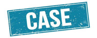 Mavi grungy dikdörtgen damga işareti üzerinde CASE metin.