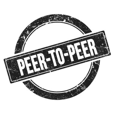 Siyah, pasaklı, yuvarlak, eski pullu, peder- to-peer metni.