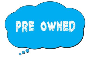 Mavi bir düşünce bulutu üzerine yazılmış PRE 'nin kendi metni.