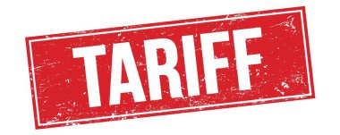Kırmızı grungy dikdörtgen işareti üzerinde TARIFF metin.