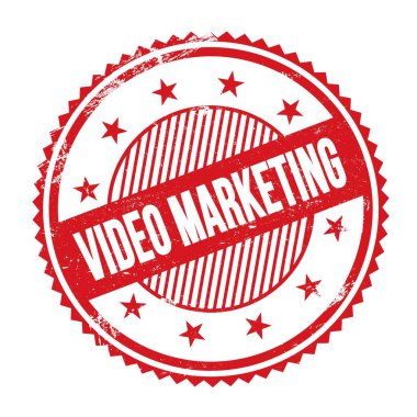 VIDEO MARKETING kırmızı grungy zig zag kenarları yuvarlak mühür üzerine yazılmış metin.