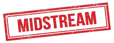 Kırmızı grungy vintage dikdörtgen damgalı MIDSTREAM metni.