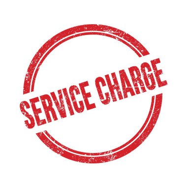 SERVICE şarj metni kırmızı grungy vintage yuvarlak pul üzerine yazılmış.