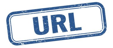 Mavi grungy vintage dikdörtgen damgalı URL metni.