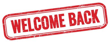 Kırmızı grungy dikdörtgen damgalı hoş geldin metni.