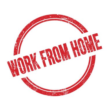 Kırmızı grungy vintage yuvarlak damga üzerine yazılmış Ev İçinden Çalışma metni.