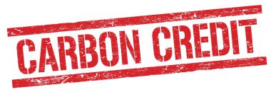 Kırmızı grungy dikdörtgen damga işareti üzerinde CARBON CREDIT metin.