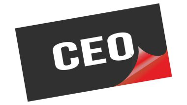 CEO metni siyah kırmızı etiket damgası üzerine yazılmış..
