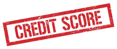 CREDIT Skoru Kırmızı grungy dikdörtgen mühür işareti.