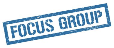 FOCUS GROUP mavi grungy dikdörtgen mühür işareti.