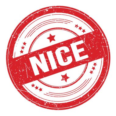 Kırmızı yuvarlak pasaklı desen damgası üzerine güzel metin.