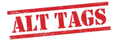 ALT TAGS 'in kırmızı grungy vintage kauçuk damgalı metni.