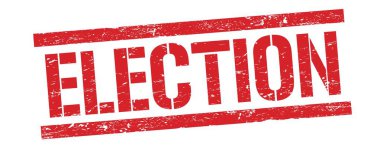Kırmızı grungy dikdörtgen damga işareti üzerinde ELEKSYON metin.