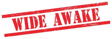 Kırmızı grungy dikdörtgen vintage damga üzerinde WIDE Awake metin.