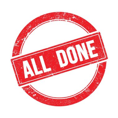 Hepsi kırmızı grungy yuvarlak vintage damga üzerinde yapılmış metin.