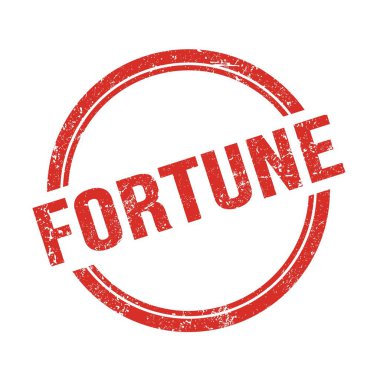 Kırmızı grungy vintage yuvarlak damgalı FortTUNE metni.