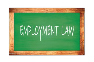 Yeşil ahşap çerçeve okul tahtasına yazılmış EMPLOYMENT Yasa metni.