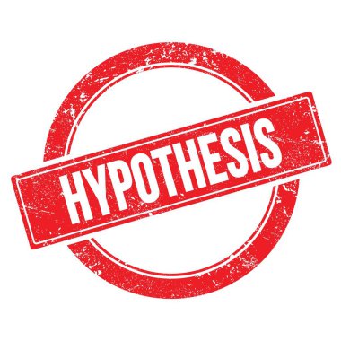 Kırmızı grungy yuvarlak vintage damga üzerinde HYPOTHESIS metin.