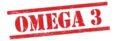 OMEGA 3 metin kırmızı grungy vintage kauçuk damga üzerine.