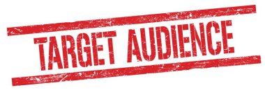 Kırmızı grungy dikdörtgen damga işareti üzerinde TARGet AUDIENCE metin.