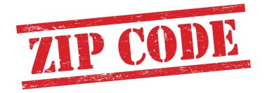 Kırmızı grungy vintage kauçuk damgalı posta kodu metni.